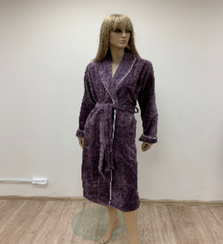 Халат женский длинный без капюшона HELEN Черничный