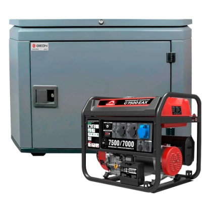 Генератор бензиновый SUNREKA G7500EAX с кожухом Geon 1400SS RAL 7024