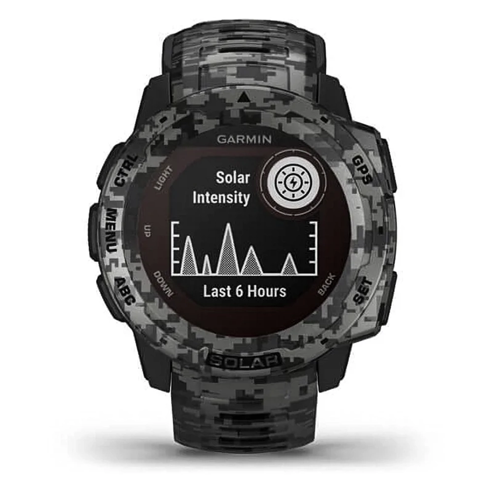 Спортивные наручные часы GARMIN INSTINCT Solar Camo Graphite, 010-02293-05