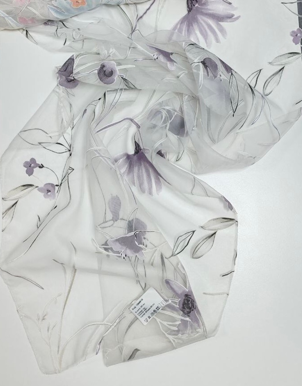 Органза Голд Текстиль арт. 1244918 фиолетовые цветы (высота 300 см, Турция)