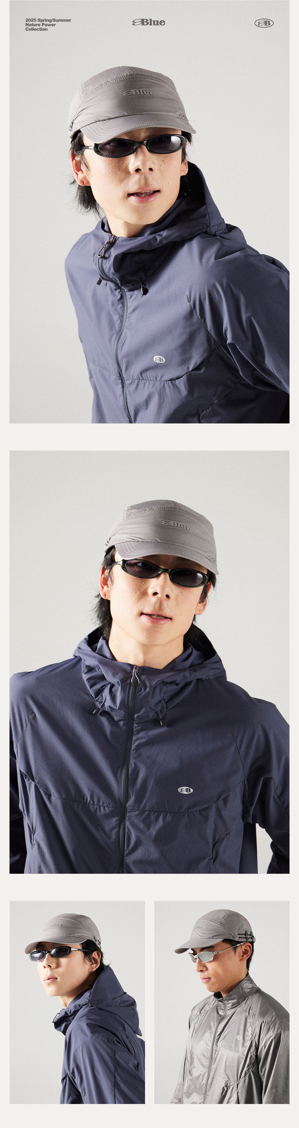 Кепка Nothomme BLUE Blue lightweight durable five-panel baseball cap