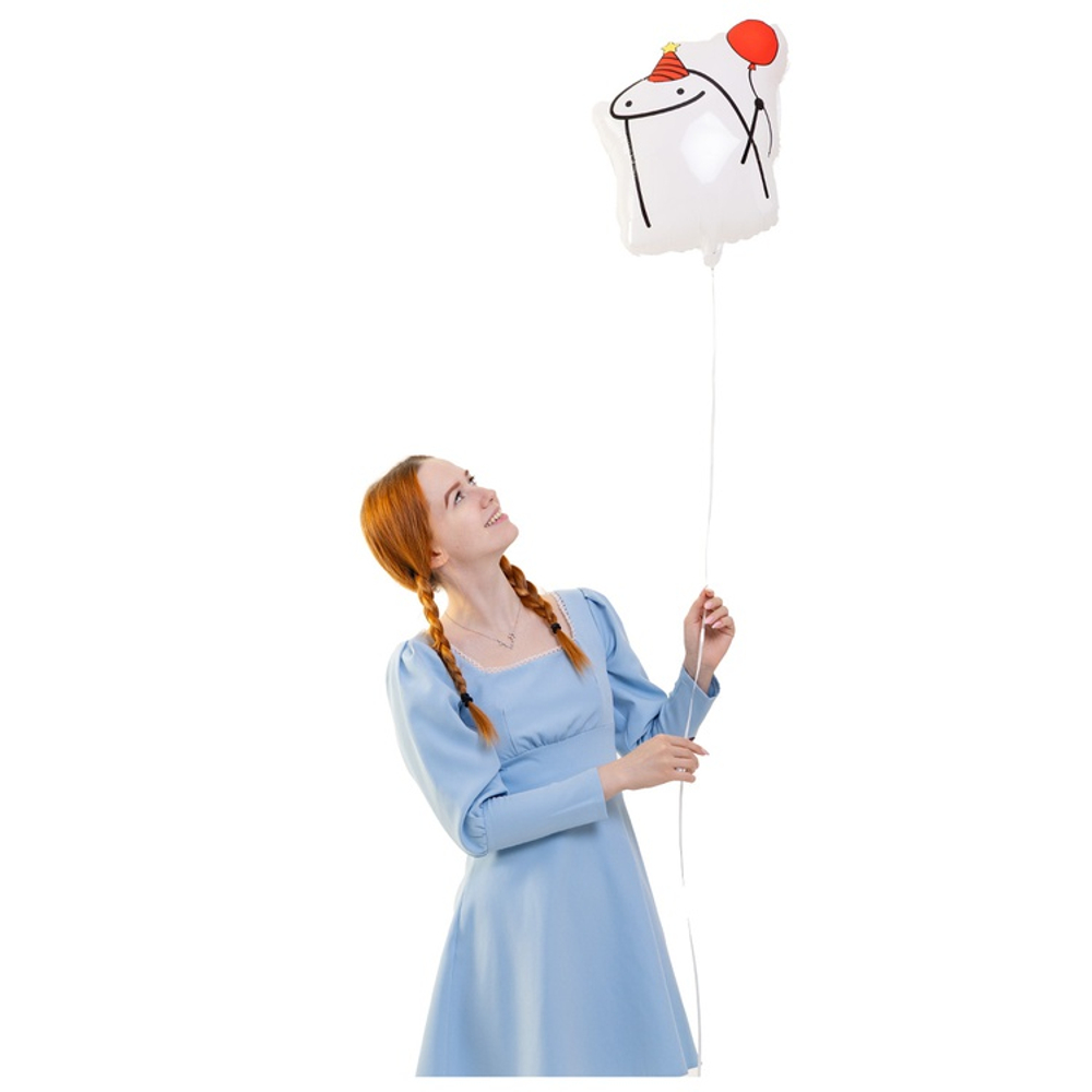 Шар фигура Человечек Мем матовый с шариком