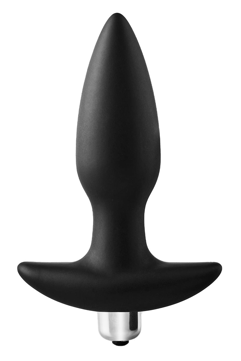 Черная анальная вибропробка FantASStic Vibrating Plug - 14 см. (Цвет: черный)