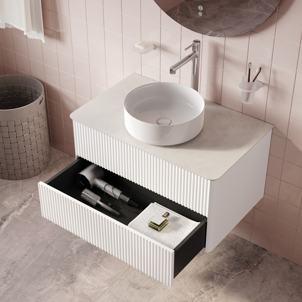 Тумба подвесная IDDIS Aiger, со столешницей, 80 см, белый, AIG80W0i95K