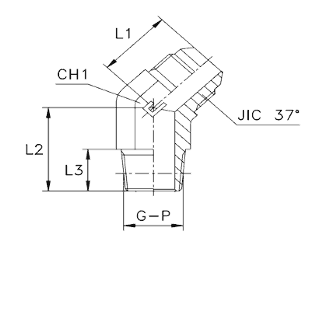 Штуцер FC45 JIC 7/8" NPT1/2"