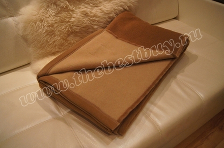 Одеяло тканое из 100% верблюжьей шерсти Gobi - 150x200  (шерстяное) (Арт.  B99cl10) - камел/бежевое (2-х стороннее)