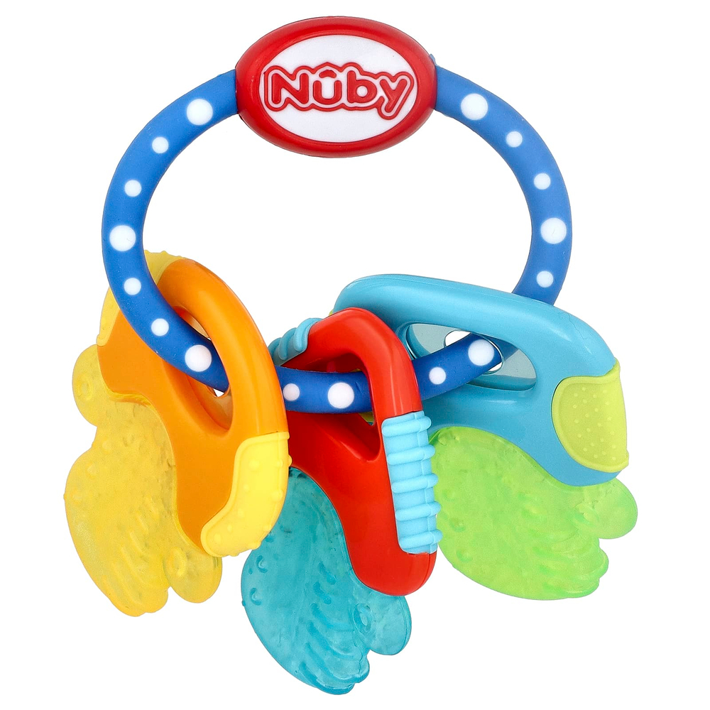 Nuby, IcyBite ключи, от 3 месяцев, синий, зеленый и желтый, 1 шт.
