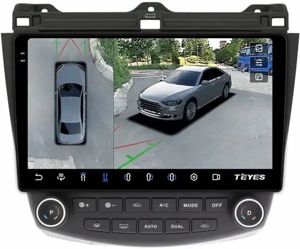 Магнитола для Honda Accord 7 2003-2008 - Teyes CC3-2K-360 на Android 10, 2K QLED, 6Гб+128Гб, CarPlay, 4G SIM-слот, 4 камеры в комплекте