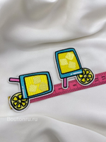 Нашивка "лимонад" желто-голубая 6х4,5 см