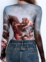 Боди y2k с длинным рукавом с бантиками