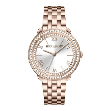 Часы Boccadamo Diva Rosegold White DV005 BW/RG  с минеральным стеклом, кристаллами Swarovski