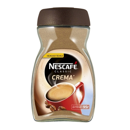 Кофе растворимый Nescafe Classic Crema, 95 г стеклянная банка (Нескафе)