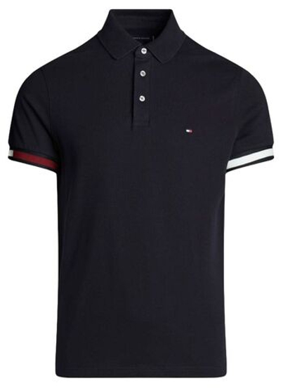 Теннисное поло Tommy Hilfiger Flag Cuff Slim Fit - Blue