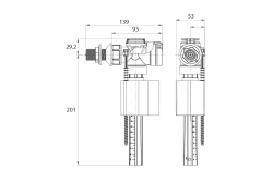 Одноуровневая водосливная арматура боковой подвод Тип А, круглая резинка IDDIS F012400-0005
