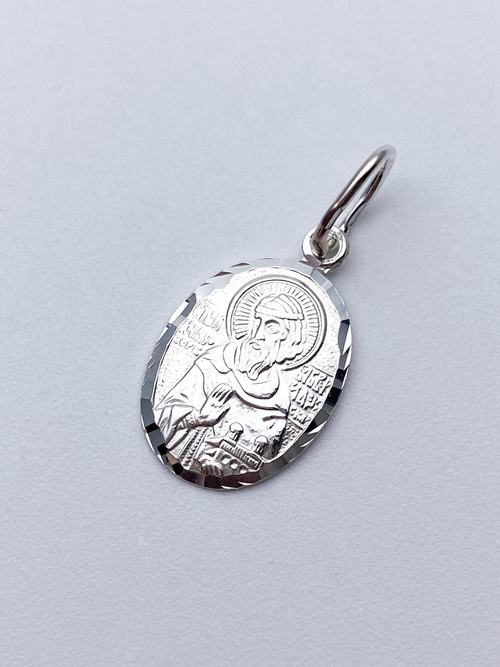 Образок из серебра/Без покрытия/С подвижным ухом/Владислав