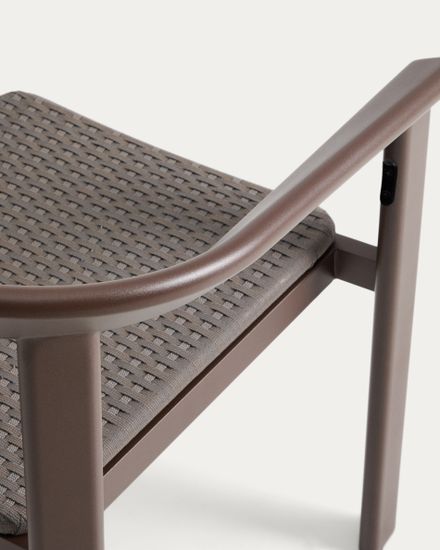 Уличный стул Erice из алюминия и шнура коричневого цвета