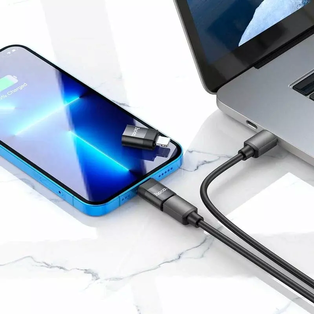 Переходник OTG гнType-C -- штLightning HOCO UA17