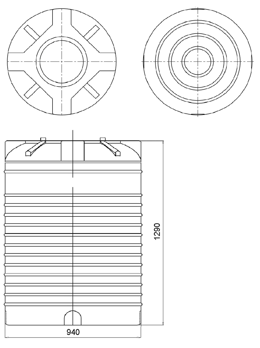 Ёмкость пластиковая пищевая STERH VERT 780 л. вертикальная (94x94x129см;синий) - арт.555076