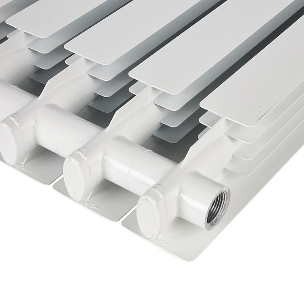 Радиатор алюминиевый STOUT Alpha 500 - 6 секции (подключение боковое, цвет белый)