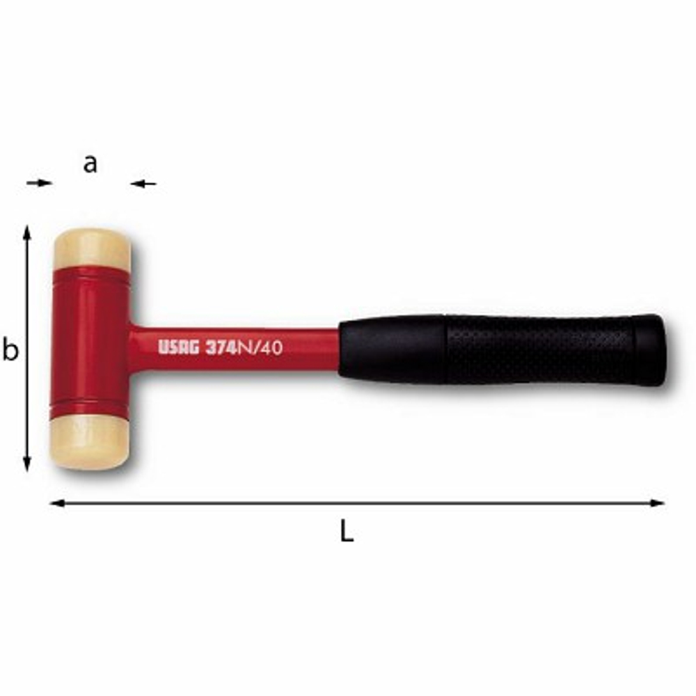 374 N Молоток пластиковый без отдачи, диаметр бойка 35 мм USAG (Италия)