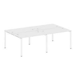 Metal System Рабочая станция на 4 места на П-образном м/к БП.СМ-4.2 Белый/Металл Белый 2400*1475*750