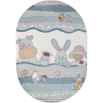 Ковер 2484 - Овал - коллекция SOFIT 0,8*1,5м Cream