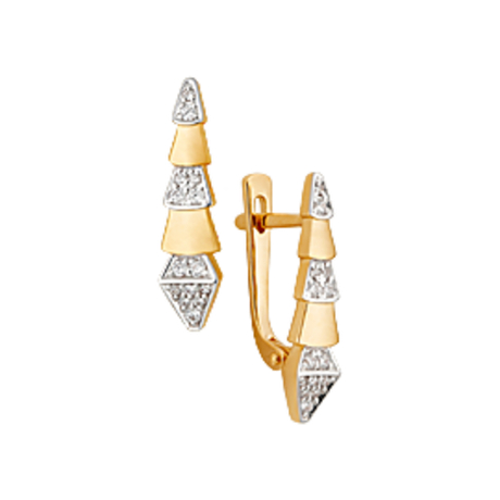 Серьги из золота с фианитами