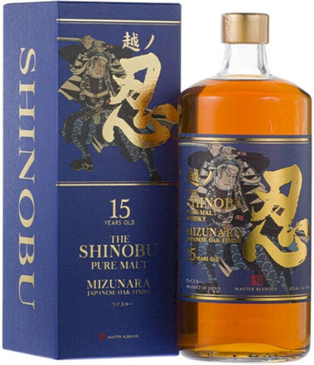 Виски Shinobu Pure Malt 15 Years Old Mizunara Japanese Oak Finish gift box, 0.7 л.