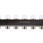 Коллекторная группа ROMMER 8 выходов нержавеющая сталь с расходомерами RMS-1201-000008