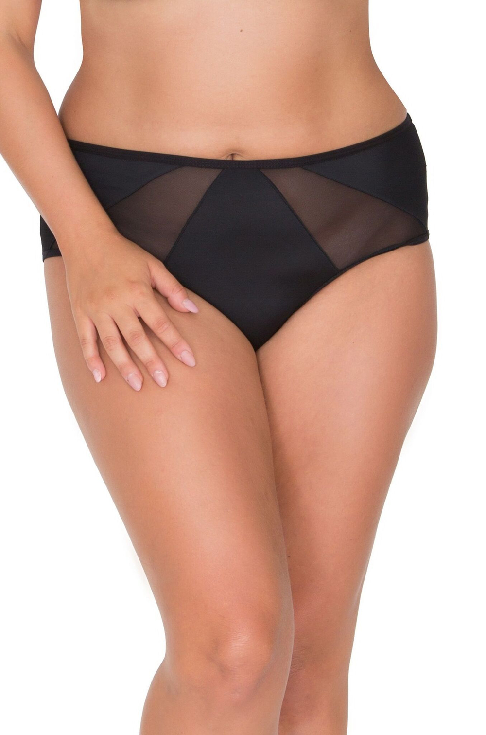 Трусики-слипы из сетки и микрофибры (Размер: XXL) (Цвет: черный)