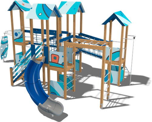 Детский городок Суздаль (стойки дуб, паттерн Fairytale)