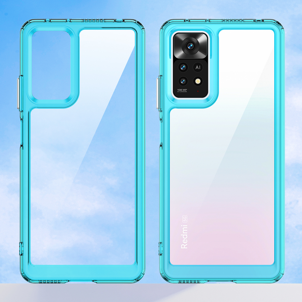 Чехол с усиленными рамками бирюзового цвета для Xiaomi Redmi Note 11 Pro и Redmi Note 12 Pro 4G, мягкий отклик кнопок
