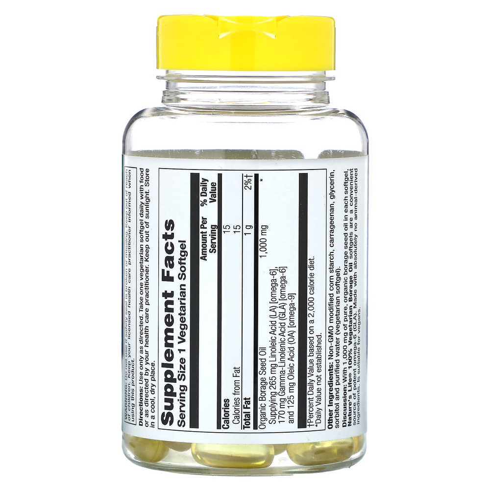 Nature's Life, Вегетарианское масло бурачника, 60 вегетарианских капсул (1000 мг в каждой капсуле)