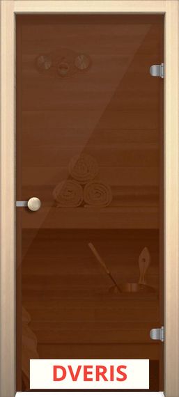 Межкомнатная дверь для бани и сауны Кноб Е (Бронза тонированное)