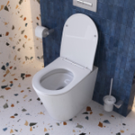 Унитаз приставной безободковый с сиденьем и смывом TORNADO BelBagno FLAY-TOR BB1003CB-TOR/SC