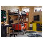 Каркас двухярусной кровати - IKEA SVARTA/SVÄRTA/СВЭРТА  ИКЕА, 90x200 см, серебристый