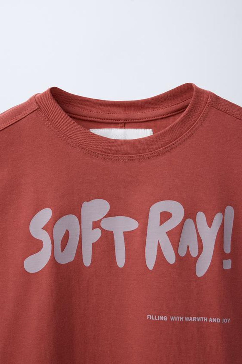 ZARA ФУТБОЛКА С НАДПИСЬЮ, КРАСНЫЙ