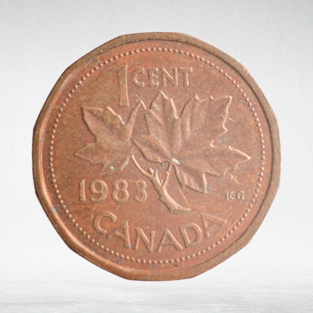 Canada, 1 Cent, 1983 – Elizabeth II (Second Portrait, 12-Sided Design), XF