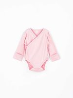 Боди-кимоно с длинным рукавом и наружными швами "Чайная роза" 0+
