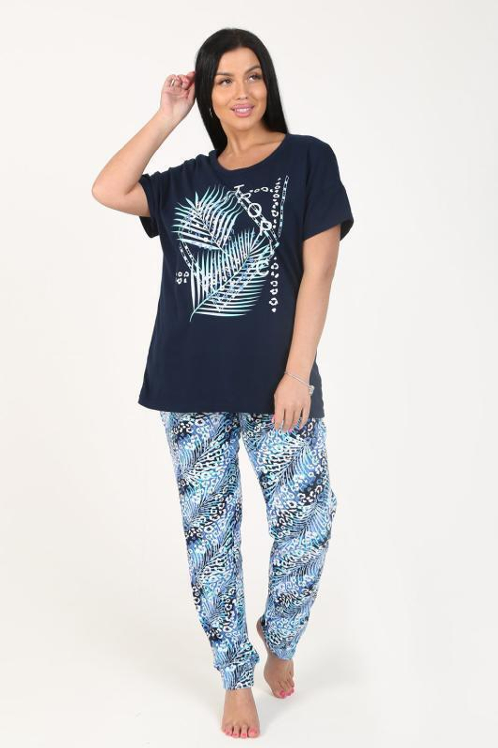 [m]Пижама женская штаны+футболка с к/р П0006 норма