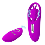 Лиловая вибровкладка в трусики Dancing Butterfly (Цвет: лиловый)