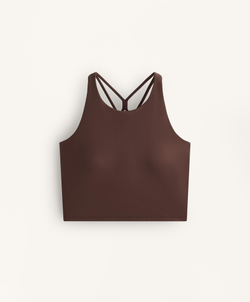 Oysho Майка Comfortlux с чашками и полосками на спине, коричневый