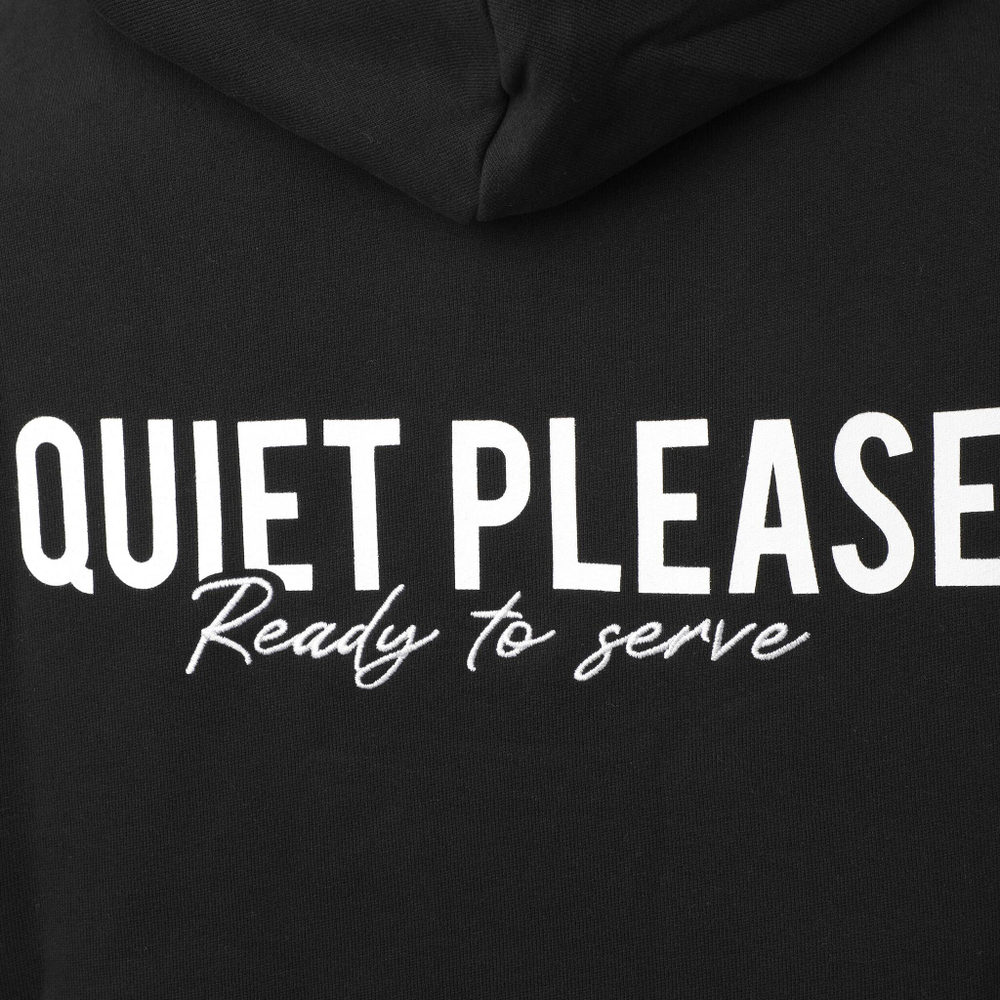 Мужская кофта теннисная Quiet Please Ready To Serve Hoody Men - Black, White