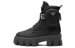 PRADA Women"s Monolith Pouch Lace-Up Boot "Black"