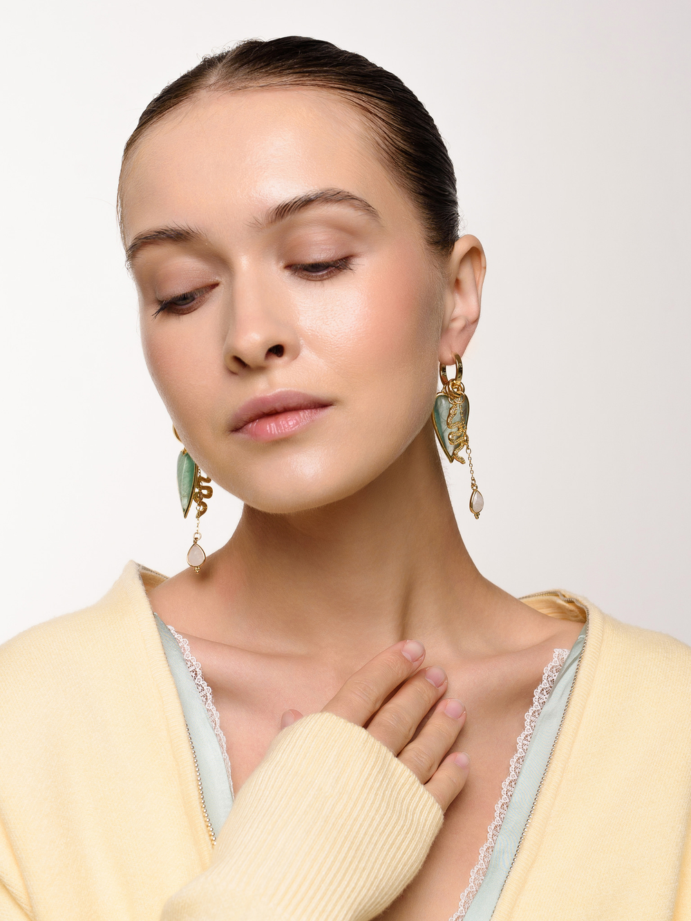 Серьги "Snake heart" Gold