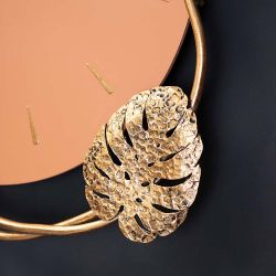 Часы настенные Monstera Deliciosa (Монстера) Колор Томленный оранжевый Амбер