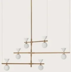 Подвесной светильник Oneta L золотой металл / белый мрамор