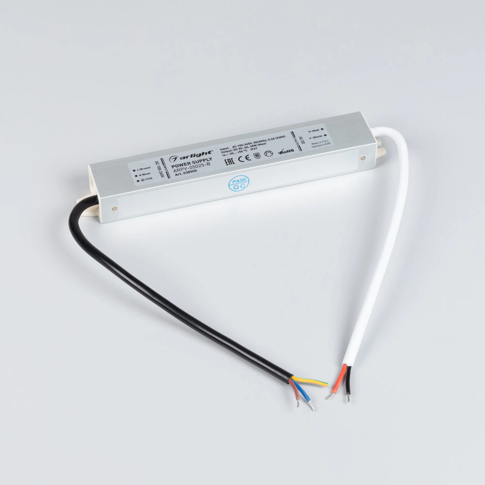 Блок питания ARPV-05025-B (5V, 5.0A, 25W) (Arlight, IP67 Металл, 3 года) 038505