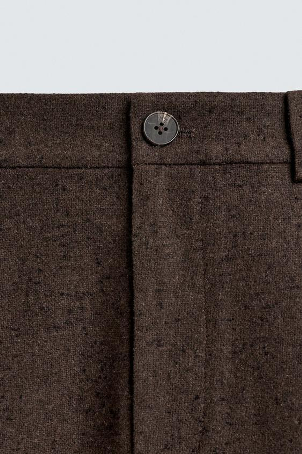 ZARA БРЮКИ С ЗАЩИПАМИ И ПУГОВИЦАМИ, КОРИЧНЕВЫЙ