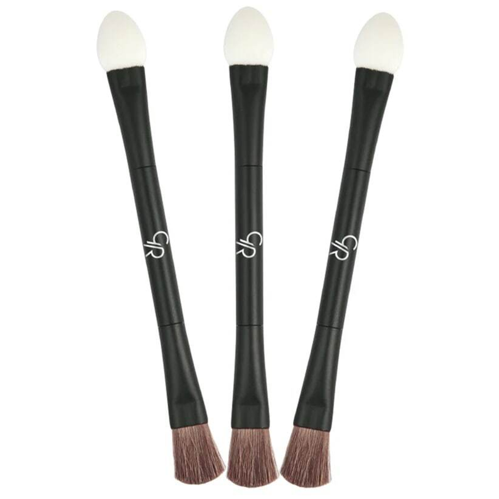 Набор двусторонних кистей для теней Golden Rose DOUBLE ENDED EYESHADOW BRUSH (3 шт)